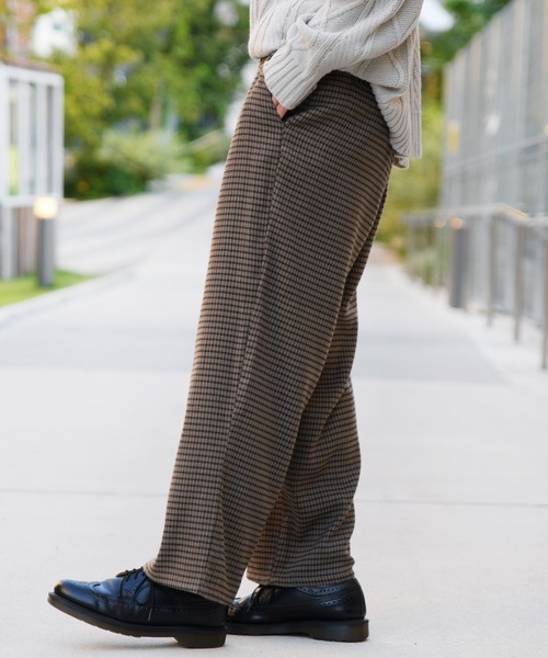 kutir（クティール）の「チェックワイドストレートパンツ（その他パンツ・メンズ・チャコールグレー/ダークブラウン/ベージュ・SMALL/MEDIUM/LARGE）」の15枚目の写真