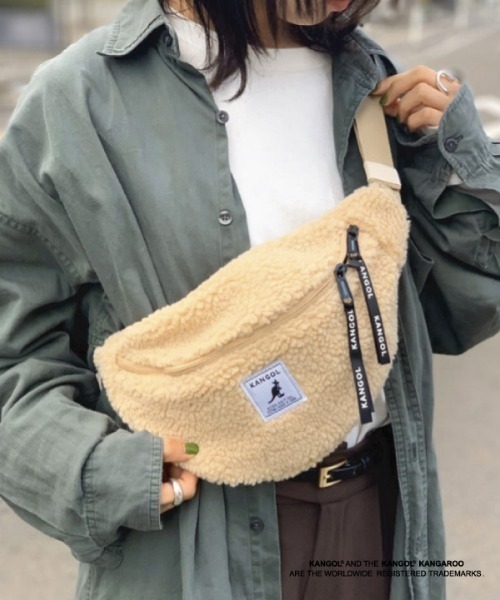バッグ Kangol カンゴール のファッション カンゴール ボアフリース Kangol ウエストバッグ ボディバッグ ウエストポーチ