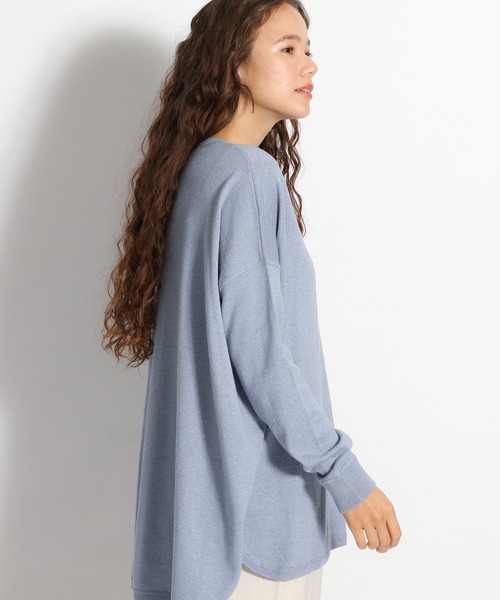 niko and...(ニコアンド)の「ウール混ロンT風ニットプルオーバー(ニット/セーター・レディース・ライトブルー/ブラック/ベージュ/ブラウン/オフホワイト・FREE)」の1枚目の写真