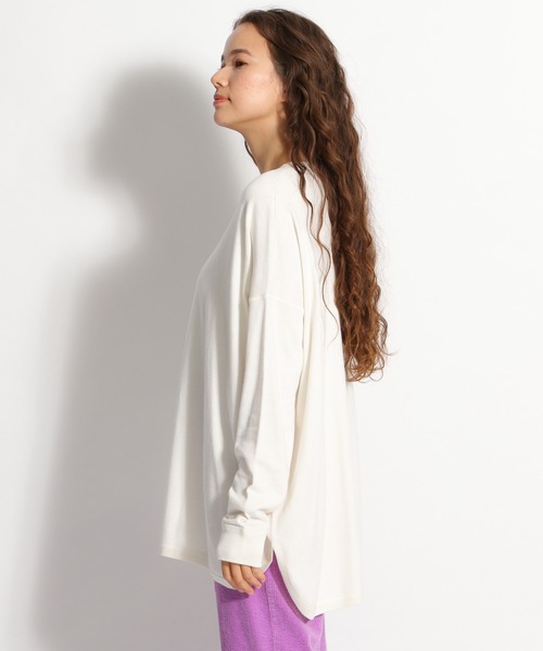 niko and...(ニコアンド)の「ウール混ロンT風ニットプルオーバー(ニット/セーター・レディース・ライトブルー/ブラック/ベージュ/ブラウン/オフホワイト・FREE)」の7枚目の写真