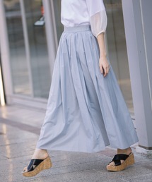 Munich | コットンナイロンペーパーローン　ギャザーマキシスカート(スカート)