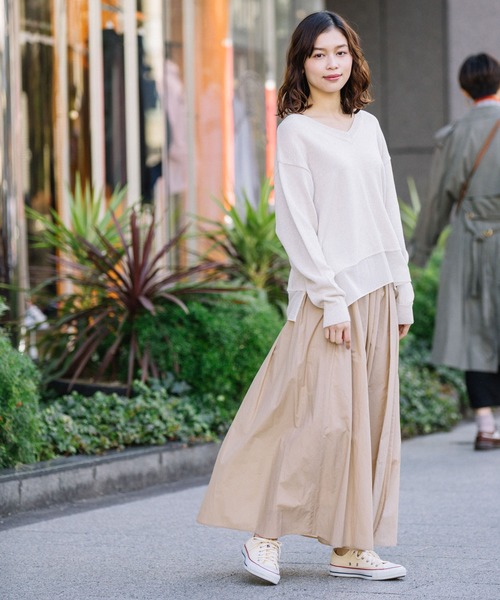 Munich（ミューニック）の「コットンナイロンペーパーローン　ギャザーマキシスカート（スカート・レディース・ブラック/ベージュ/グレイッシュブルー・S/M）」の10枚目の写真