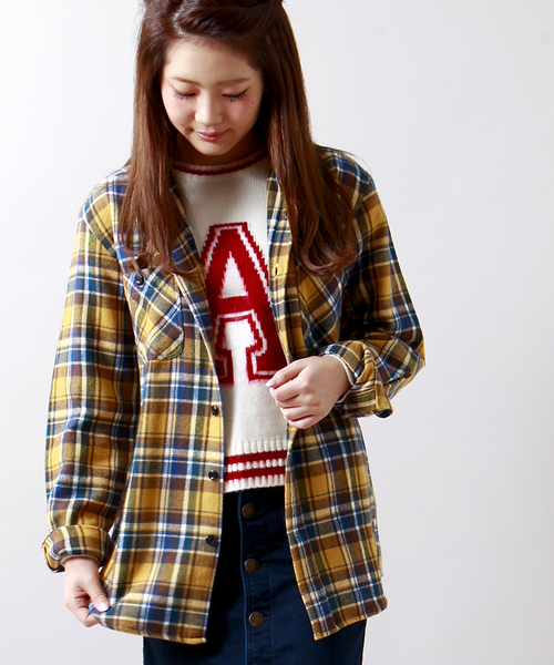 WEGO（ウィゴー）の「WEGO/ヘビーネルシャツ（シャツ/ブラウス・メンズ・ブラック/ブルー/イエロー/レッド・MEDIUM/LARGE）」の7枚目の写真