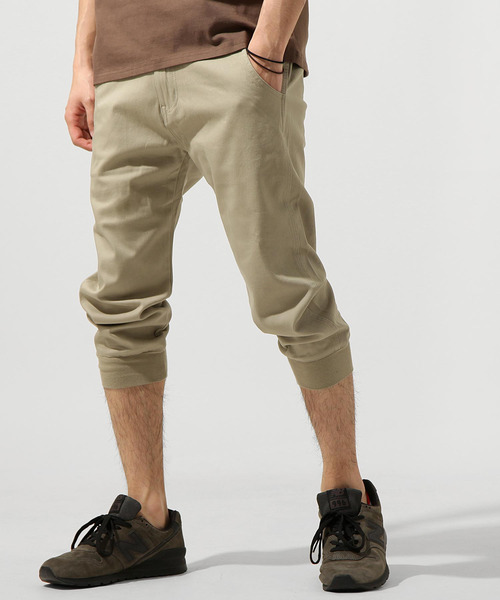 KANGOL(カンゴール)の「【別注・コラボ】ZIP FIVE × KANGOL ストレッチ デニム クロップド ジョガーパンツ(デニムパンツ・メンズ・ネイビー/アイボリー/オリーブ/ブルー/ブラック/ブラック系/サックスブルー/ベージュ・MEDIUM/X-LARGE/LARGE/SMALL)」の5枚目の写真