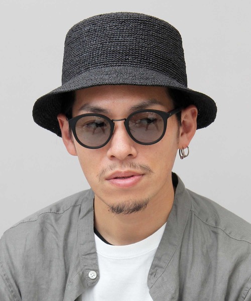 Ruben（ルーベン）の「【 Ruben / ルーベン 】 ラフィア バケットハット / raffia / 天然素材（ハット・メンズ・ベージュ/ブラック/ブラウン・FREE）」の2枚目の写真