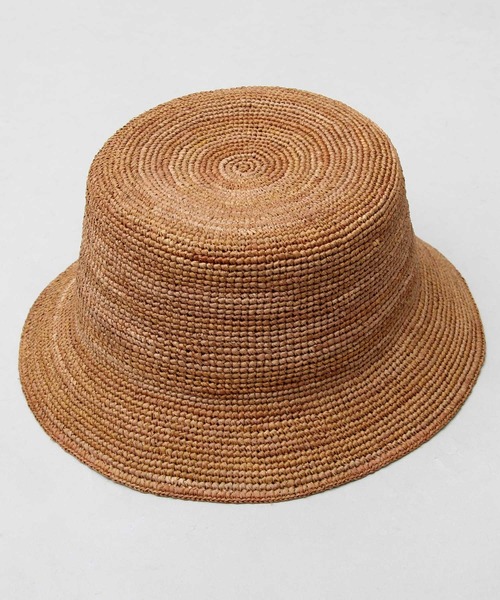 Ruben（ルーベン）の「【 Ruben / ルーベン 】 ラフィア バケットハット / raffia / 天然素材（ハット・メンズ・ベージュ/ブラック/ブラウン・FREE）」の6枚目の写真