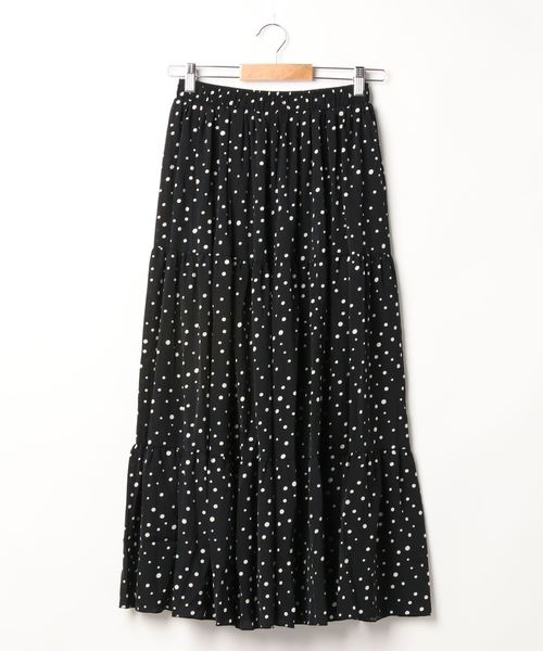 KOBE LETTUCE（コウベレタス）の「ランダムドットフレアロングスカート（スカート・レディース・オフホワイト/ブラック/ライトベージュ・FREE）」の3枚目の写真