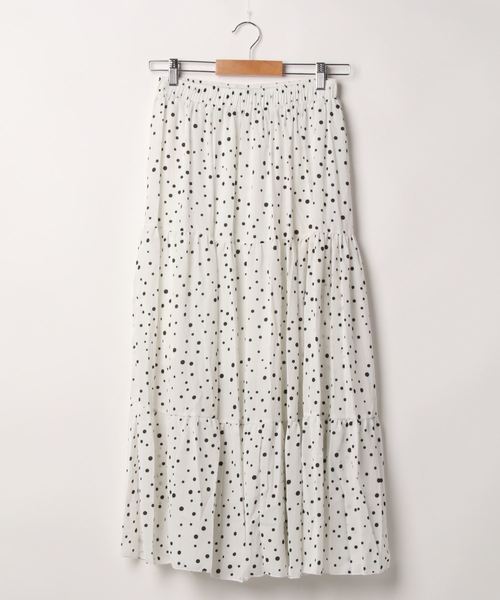 KOBE LETTUCE（コウベレタス）の「ランダムドットフレアロングスカート（スカート・レディース・オフホワイト/ブラック/ライトベージュ・FREE）」の14枚目の写真