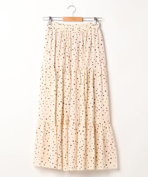 KOBE LETTUCE（コウベレタス）の「ランダムドットフレアロングスカート（スカート・レディース・オフホワイト/ブラック/ライトベージュ・FREE）」の13枚目の写真