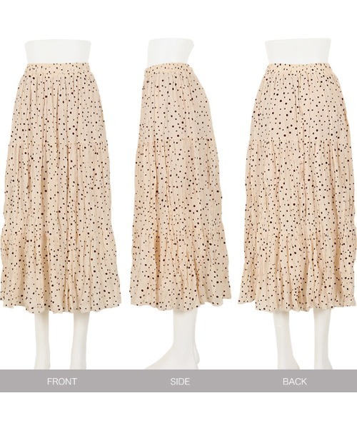 KOBE LETTUCE（コウベレタス）の「ランダムドットフレアロングスカート（スカート・レディース・オフホワイト/ブラック/ライトベージュ・FREE）」の12枚目の写真