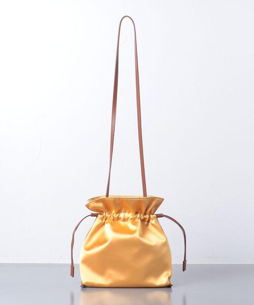 UNITED ARROWS(ユナイテッドアローズ)の「UWCS サテン ドローストリング バッグ◆(ショルダーバッグ・レディース・ダークブラウン/イエロー/オリーブ・FREE)」の6枚目の写真