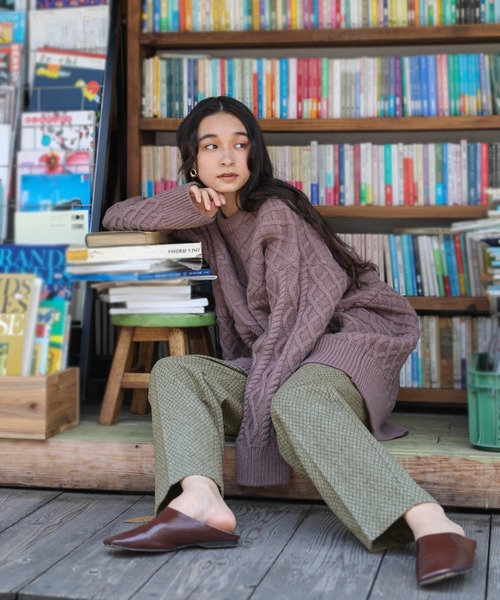 select MOCA（セレクトモカ）の「2020 A/W ハーリキンチェックパンツ(ウール混ストレートセンタープレスパンツ)（その他パンツ・レディース・ブラウン/カーキオリーブ・SMALL/MEDIUM）」の15枚目の写真