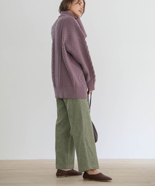 select MOCA（セレクトモカ）の「2020 A/W ハーリキンチェックパンツ(ウール混ストレートセンタープレスパンツ)（その他パンツ・レディース・ブラウン/カーキオリーブ・SMALL/MEDIUM）」の16枚目の写真