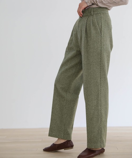 select MOCA（セレクトモカ）の「2020 A/W ハーリキンチェックパンツ(ウール混ストレートセンタープレスパンツ)（その他パンツ・レディース・ブラウン/カーキオリーブ・SMALL/MEDIUM）」の18枚目の写真