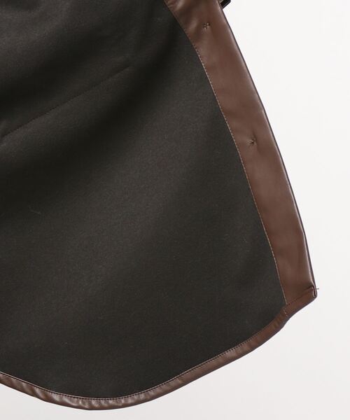 KOBE LETTUCE（コウベレタス）の「フェイクレザーオーバーサイズシャツジャケット（シャツ/ブラウス・レディース・グレー系その他/アイボリー/ブラウン・FREE）」の6枚目の写真