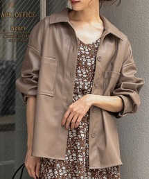 フェイクレザー シャツ ジャケット」に該当するファッション通販