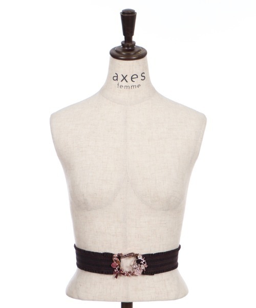 axes femme(アクシーズファム)の「ロージームードゴムベルト(ベルト・レディース・ピンク/アンティークゴールド・MEDIUM)」の16枚目の写真