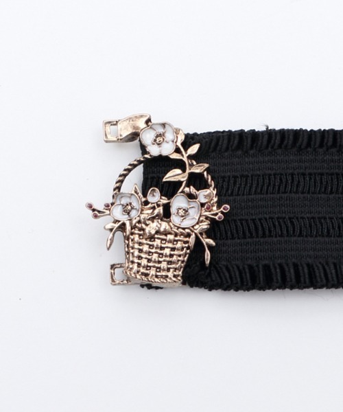 axes femme(アクシーズファム)の「ロージームードゴムベルト(ベルト・レディース・ピンク/アンティークゴールド・MEDIUM)」の4枚目の写真