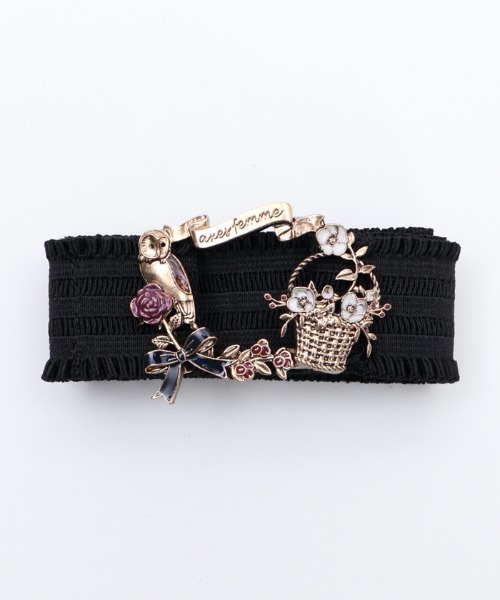 axes femme(アクシーズファム)の「ロージームードゴムベルト(ベルト・レディース・ピンク/アンティークゴールド・MEDIUM)」の10枚目の写真