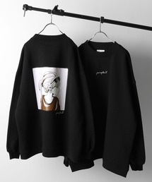 NILWAY | tiktoker【田舎系】×【Nilway】コラボ ”Ponytail”イラストバックプリントヘビー裏起毛スウェット(スウェット)