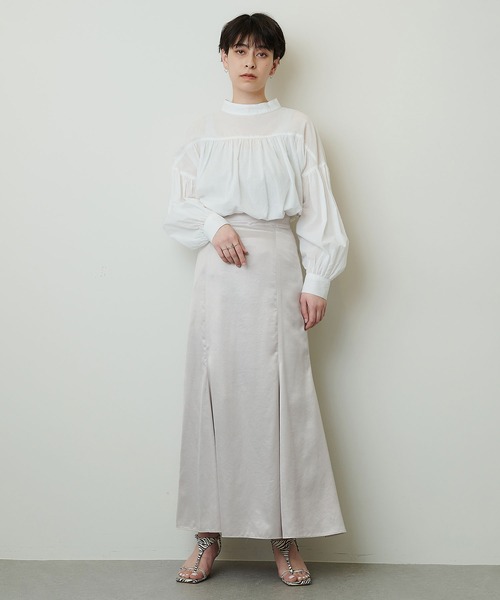 Whim Gazette(ウィムガゼット)の「サテンフレアスカート(スカート・レディース・ブラック/シルバー・36/38)」の6枚目の写真