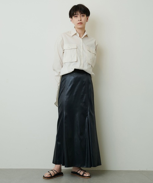 Whim Gazette(ウィムガゼット)の「サテンフレアスカート(スカート・レディース・ブラック/シルバー・36/38)」の21枚目の写真