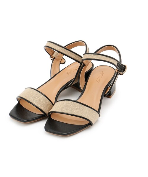 SOUP（スープ）の「◆リネンコンビサンダル（サンダル・レディース・ブラック/キャメル/ブラック系・40/35/30）」の3枚目の写真
