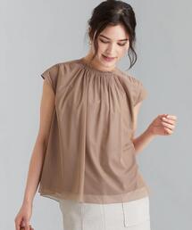 green label relaxing | CS チュール タック スタンド ネック ブラウス(シャツ/ブラウス)