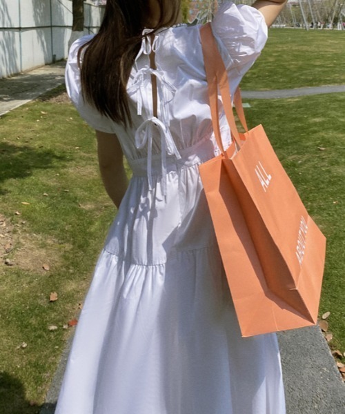 セール バックリボンパワーショルダーティアードワンピース ワンピース Abitokyo アビトーキョー のファッション通販 Zozotown