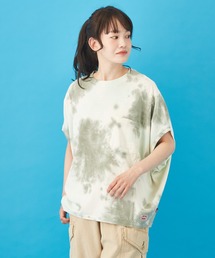 CUBE SUGAR（キューブシュガー）の「WEB限定 USコットン天竺 × フライス 巾広 タイダイ染め プルオーバー（Tシャツ/カットソー）」