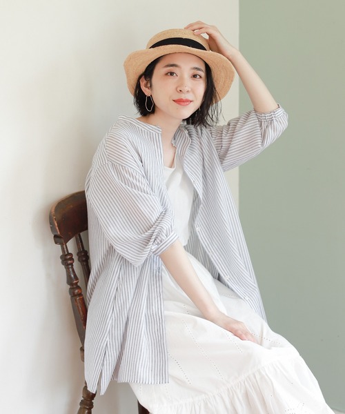 studio CLIP（スタディオクリップ）の「【追加予約受付中】《みんつく企画》お客様と作ったシワになりにくいイージーケアシャツ（シャツ/ブラウス・レディース・ベージュ/オフホワイト/ミント/ストライプ/チェック/その他3/その他5/その他4・MEDIUM/LARGE/X-LARGE/XXX-LARGE/XX-LARGE）」の5枚目の写真