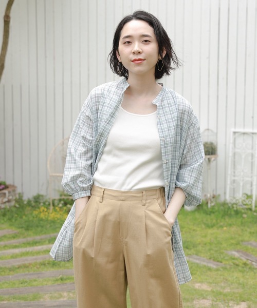 studio CLIP（スタディオクリップ）の「【追加予約受付中】《みんつく企画》お客様と作ったシワになりにくいイージーケアシャツ（シャツ/ブラウス・レディース・ベージュ/オフホワイト/ミント/ストライプ/チェック/その他3/その他5/その他4・MEDIUM/LARGE/X-LARGE/XXX-LARGE/XX-LARGE）」の6枚目の写真