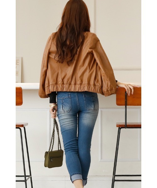 ElegChic（エレグシック）の「ハイウエストスキニーデニム（デニムパンツ・レディース・ネイビー/ブルー・L/4L/XL/XXL/M）」の5枚目の写真