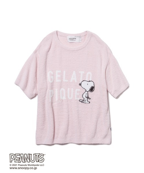 GELATO PIQUE PEANUTS ルームウェア ピンク　フリーサイズ gelato pique（ジェラートピケ）の「【PEANUTS】ロゴジャガード