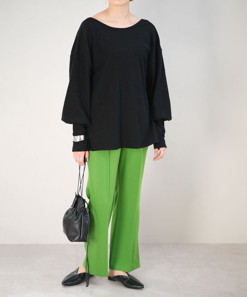 ＡＮＤＪ（アンドジェイ）の「背中開きTシャツチュニック（Tシャツ/カットソー・レディース・ブラック/カーキ/グレイッシュベージュ・M）」の15枚目の写真