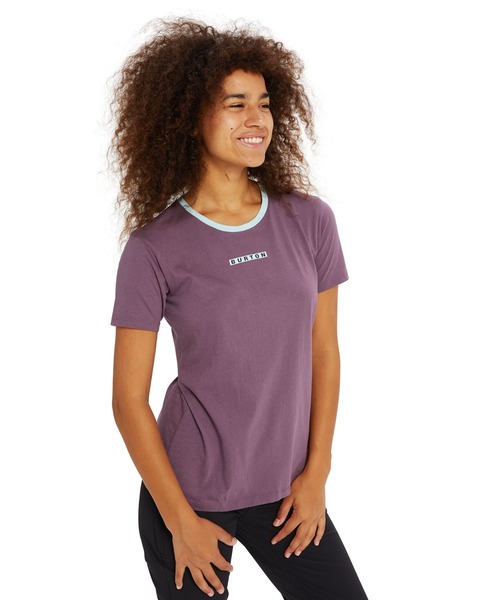 BURTON（バートン）の「オーガニックコットン 半袖 ロゴ Tシャツ（Tシャツ/カットソー・レディース・パープル/ブラック・S/XS/M）」の2枚目の写真