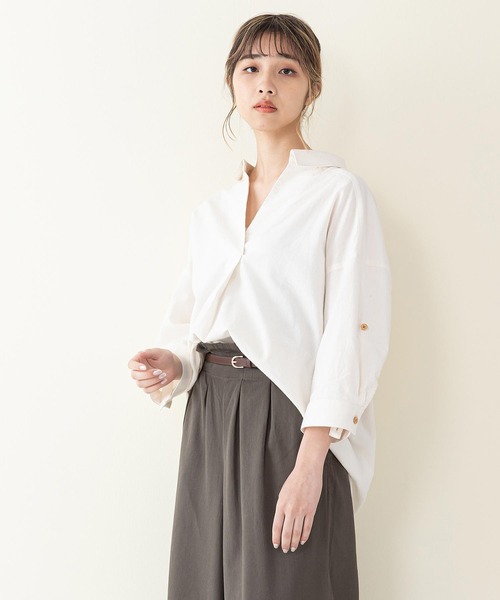 fort point(フォーポイント)の「【C-FORT POINT】コットンリネン シャツブラウス(シャツ/ブラウス・レディース・ベージュ/ダークベージュ・MEDIUM/LARGE)」の15枚目の写真
