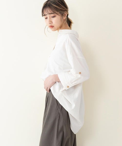 fort point(フォーポイント)の「【C-FORT POINT】コットンリネン シャツブラウス(シャツ/ブラウス・レディース・ベージュ/ダークベージュ・MEDIUM/LARGE)」の14枚目の写真