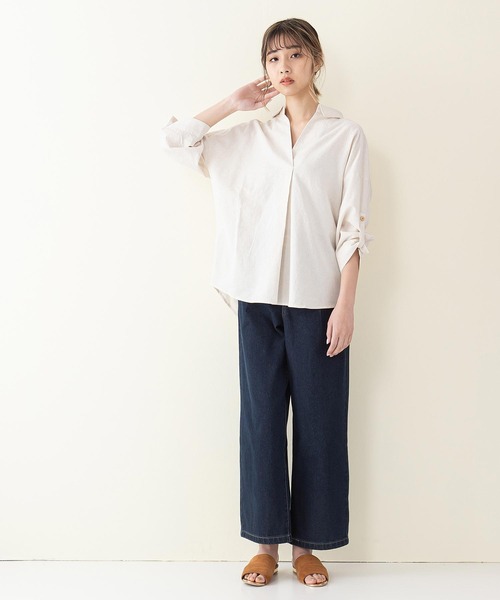 fort point(フォーポイント)の「【C-FORT POINT】コットンリネン シャツブラウス(シャツ/ブラウス・レディース・ベージュ/ダークベージュ・MEDIUM/LARGE)」の13枚目の写真