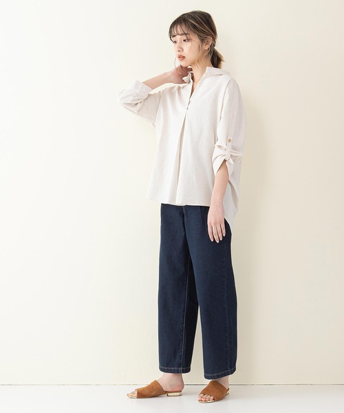 fort point(フォーポイント)の「【C-FORT POINT】コットンリネン シャツブラウス(シャツ/ブラウス・レディース・ベージュ/ダークベージュ・MEDIUM/LARGE)」の11枚目の写真