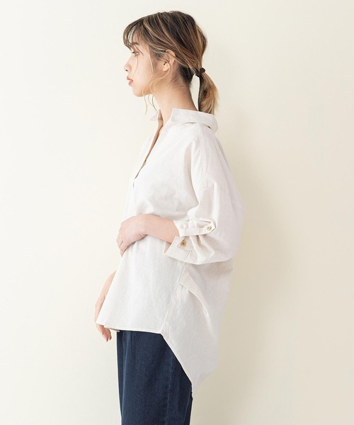 fort point(フォーポイント)の「【C-FORT POINT】コットンリネン シャツブラウス(シャツ/ブラウス・レディース・ベージュ/ダークベージュ・MEDIUM/LARGE)」の9枚目の写真