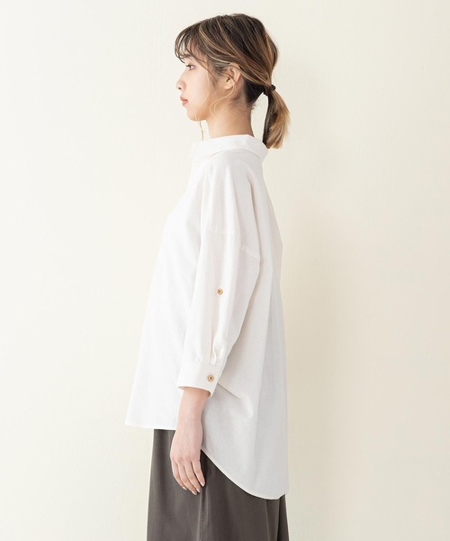 fort point(フォーポイント)の「【C-FORT POINT】コットンリネン シャツブラウス(シャツ/ブラウス・レディース・ベージュ/ダークベージュ・MEDIUM/LARGE)」の8枚目の写真