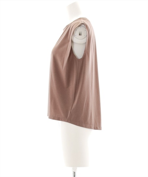 clear（クリア）の「ショルダータックフレンチTシャツ（Tシャツ/カットソー・レディース・ブラック/オフホワイト/グレイッシュベージュ/モカ/カーキ・F）」の6枚目の写真