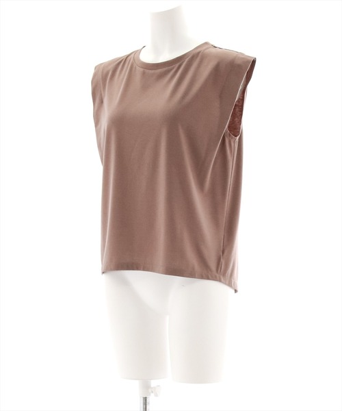 clear（クリア）の「ショルダータックフレンチTシャツ（Tシャツ/カットソー・レディース・ブラック/オフホワイト/グレイッシュベージュ/モカ/カーキ・F）」の7枚目の写真