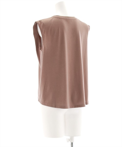 clear（クリア）の「ショルダータックフレンチTシャツ（Tシャツ/カットソー・レディース・ブラック/オフホワイト/グレイッシュベージュ/モカ/カーキ・F）」の8枚目の写真