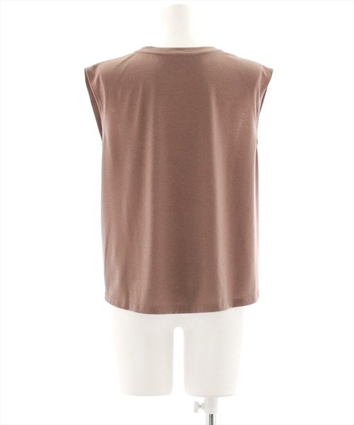 clear（クリア）の「ショルダータックフレンチTシャツ（Tシャツ/カットソー・レディース・ブラック/オフホワイト/グレイッシュベージュ/モカ/カーキ・F）」の9枚目の写真