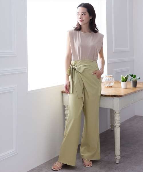 clear（クリア）の「ショルダータックフレンチTシャツ（Tシャツ/カットソー・レディース・ブラック/オフホワイト/グレイッシュベージュ/モカ/カーキ・F）」の18枚目の写真