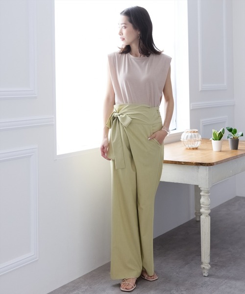 clear（クリア）の「ショルダータックフレンチTシャツ（Tシャツ/カットソー・レディース・ブラック/オフホワイト/グレイッシュベージュ/モカ/カーキ・F）」の19枚目の写真