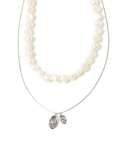 GLOBAL WORK（グローバルワーク）の「淡水パール2連ネックレス/947879（ネックレス・レディース・ゴールド/ライトグレー・FREE）」の5枚目の写真