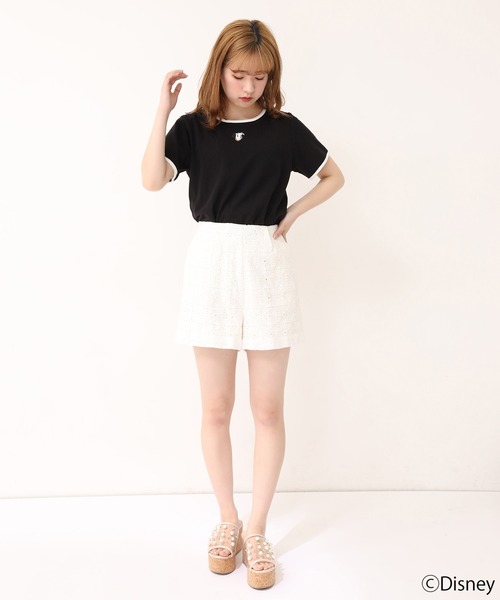 one after another NICE CLAUP（ワンアフターアナザーナイスクラップ）の「101匹わんちゃん/配色チビTシャツ（Tシャツ/カットソー・レディース・ホワイト系その他/ブラック/ブラック系その他/オフホワイト・FREE）」の8枚目の写真